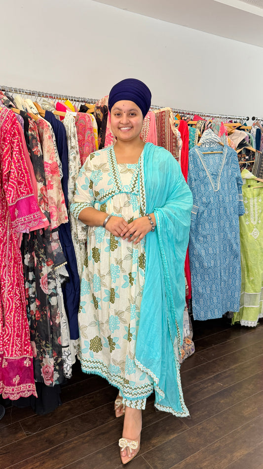 Pure cotton frock suit