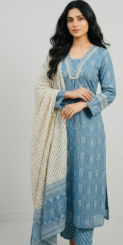 Printed cotton suit