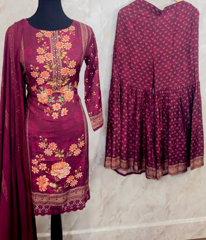 Pure muslin garara suit