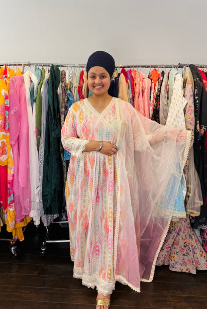 Pure cotton frock with duptta