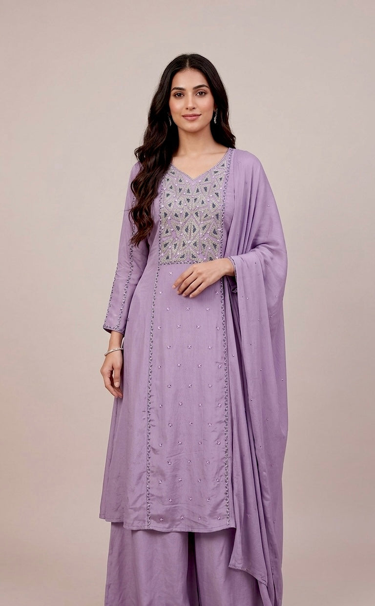 Pure chinnon handwork suit