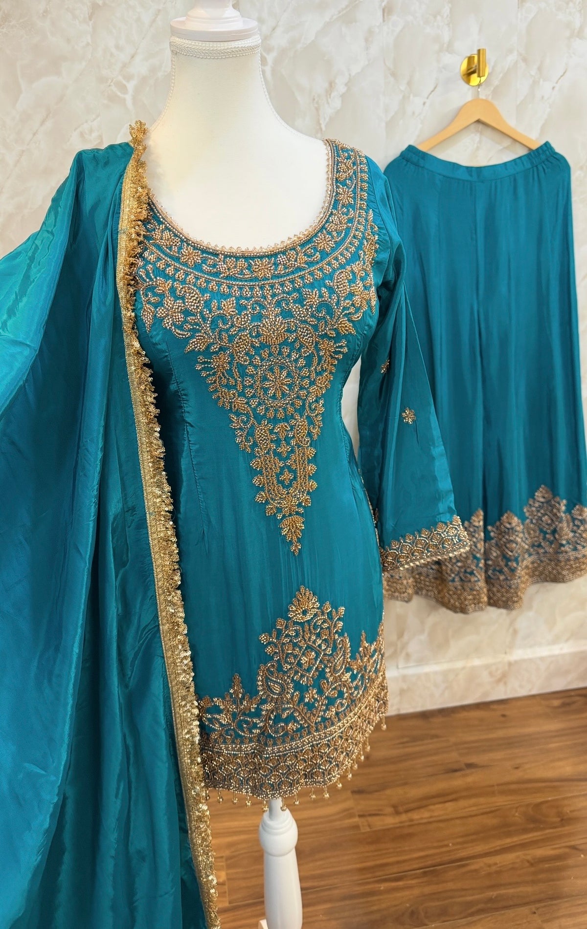 Heavy embroidered sharara suit SF695