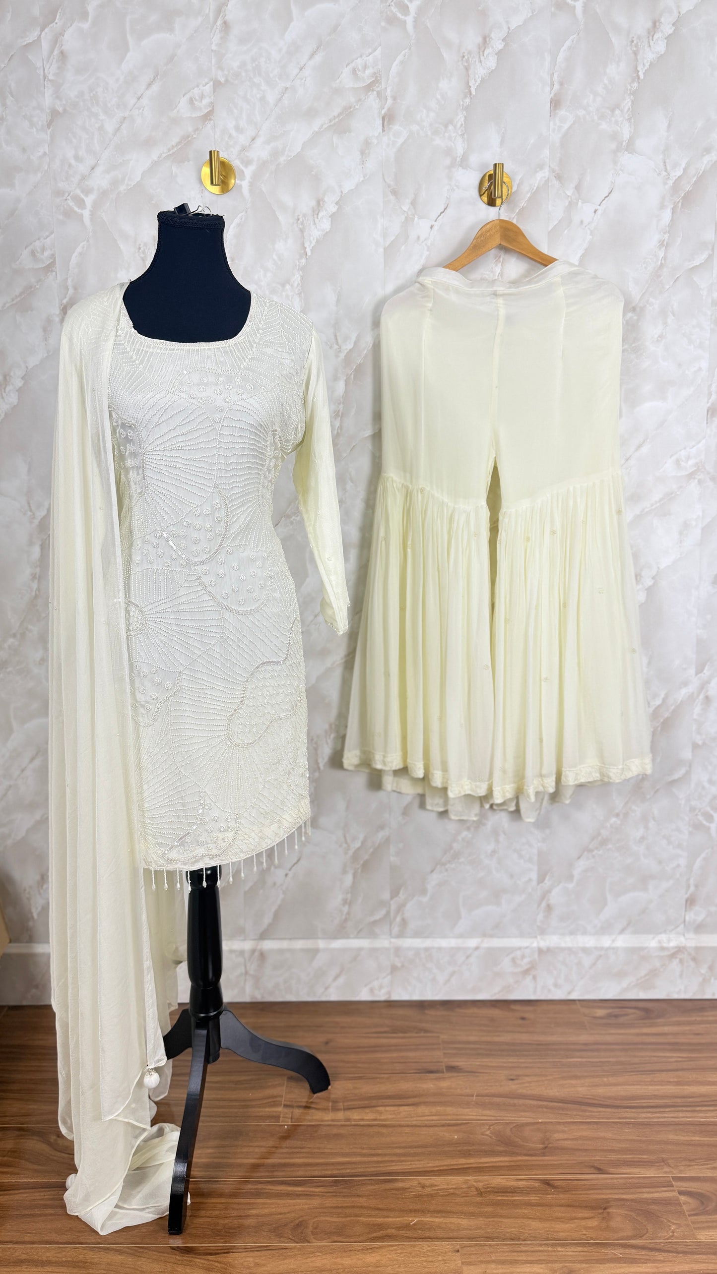 Pure chinnon garara suit