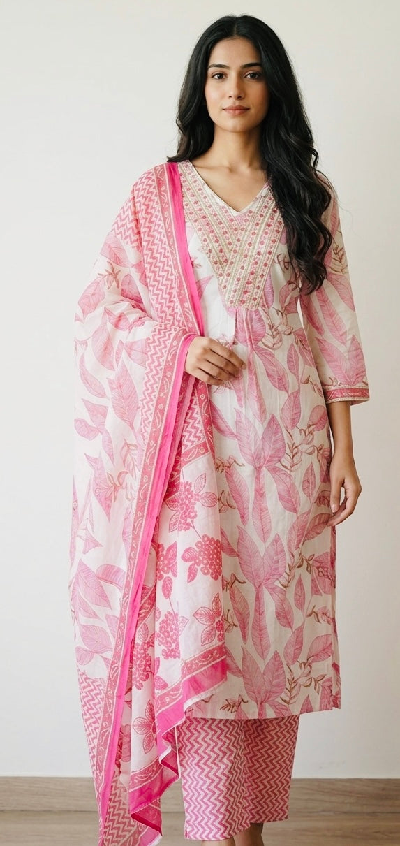 Pure cotton printed suit
