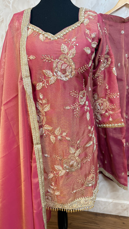 Shimmer embroidered suit