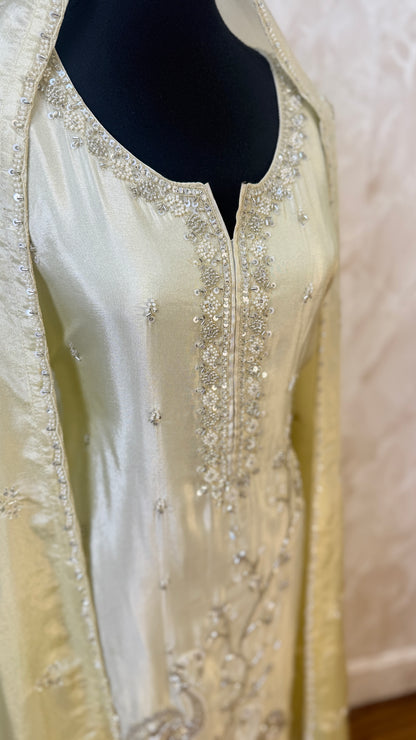 Shimmer silk handwork suit