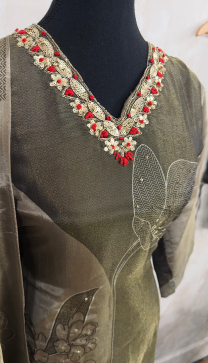 Shimmer silk pant suit