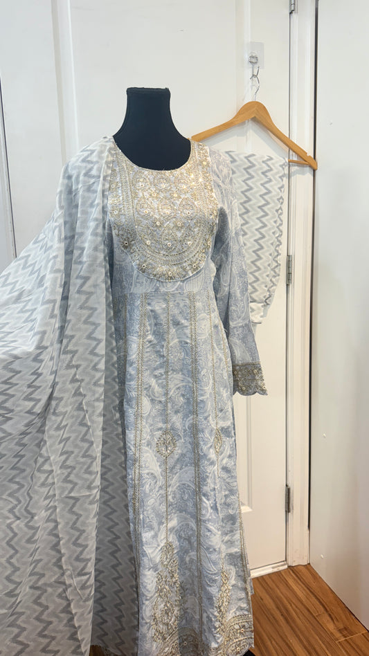 Rayon cotton anarkali suit