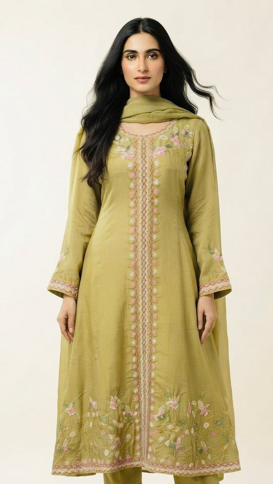 Pure crepe A-line suit SF464