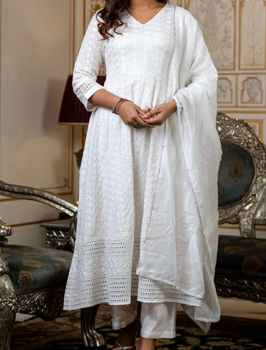Anarkali suit with pants and duptta