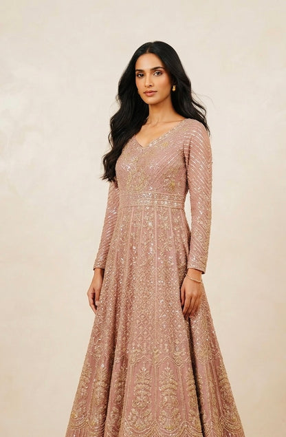 Front slit anarkali with lehnga SF453