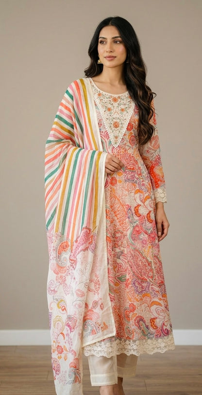 Pure cotton anarkali suit