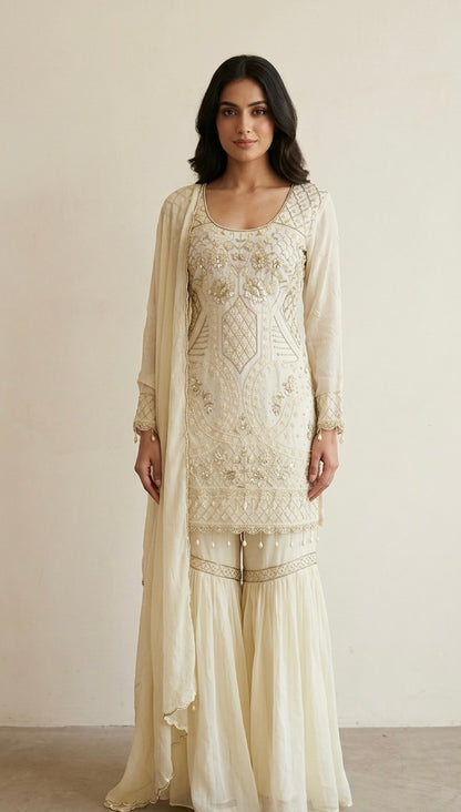 Chinnon party wear garara suit