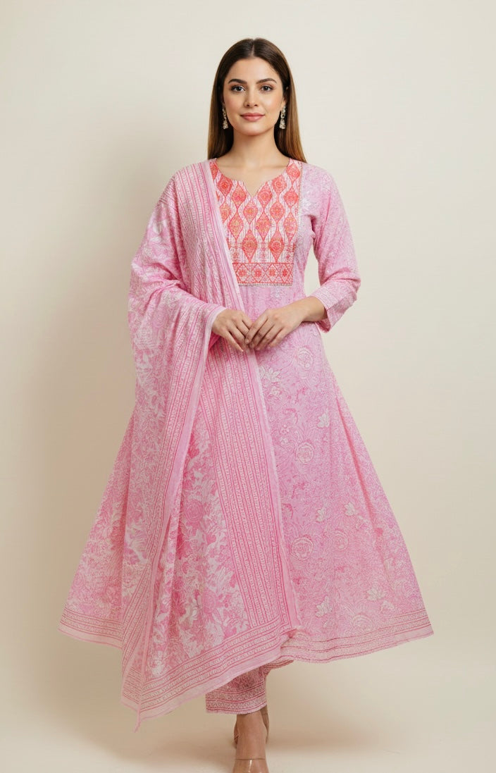 Pure cotton anarkali