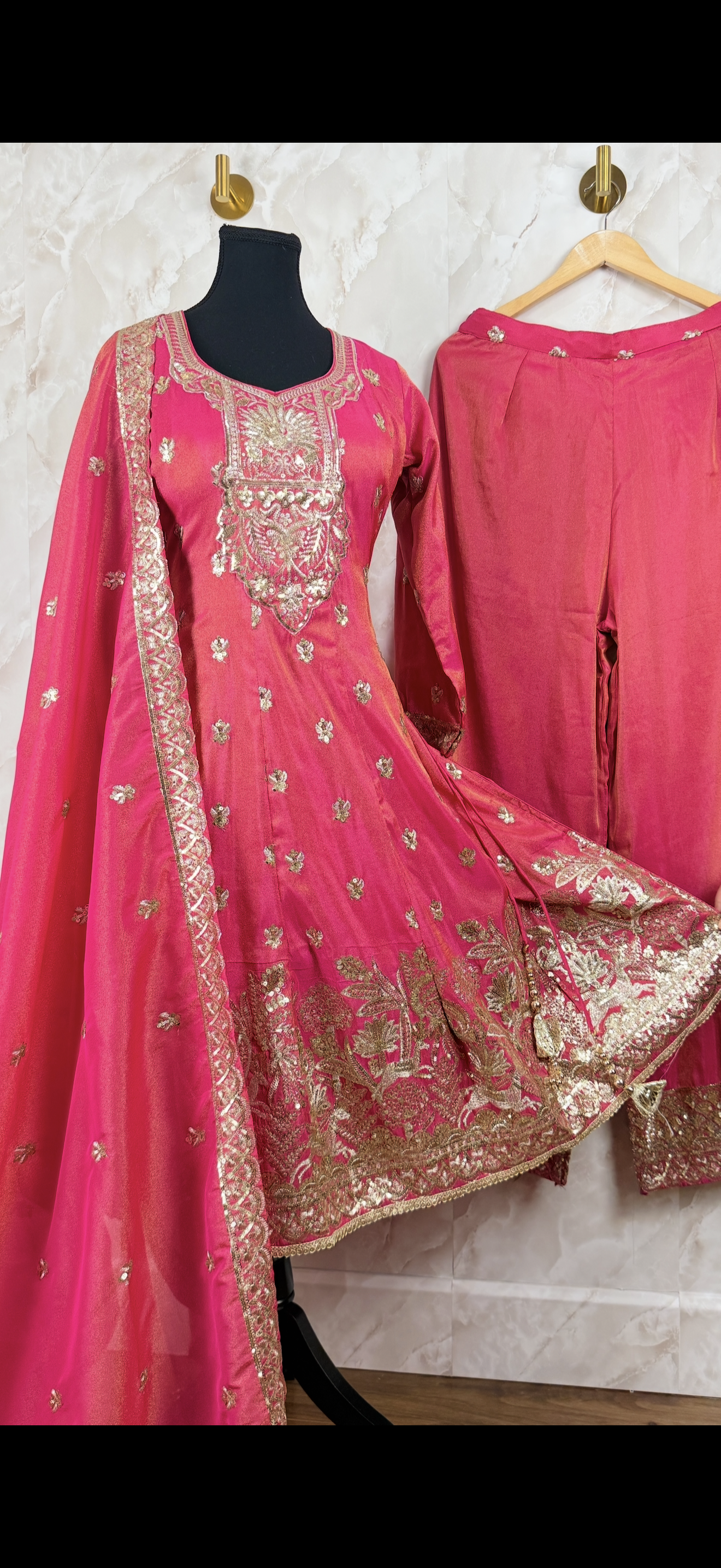Shimmer silk party wear sharara suit SF446