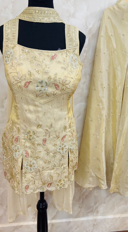 Shimmer silk designer suit