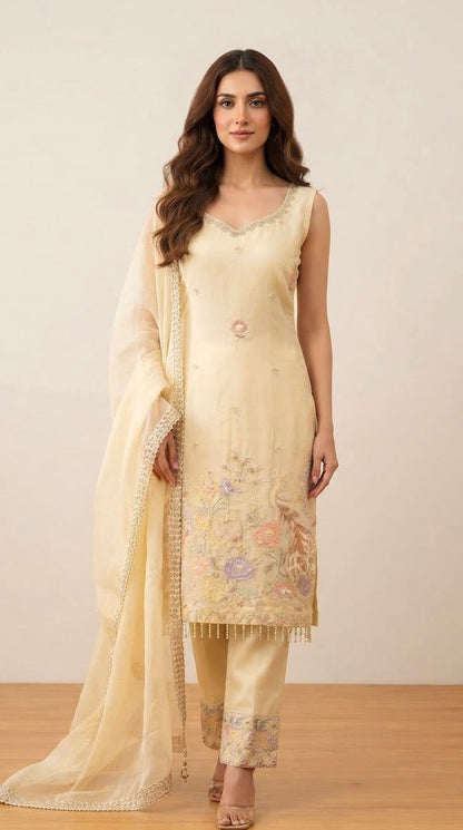 Shimmer silk pant suit SF603