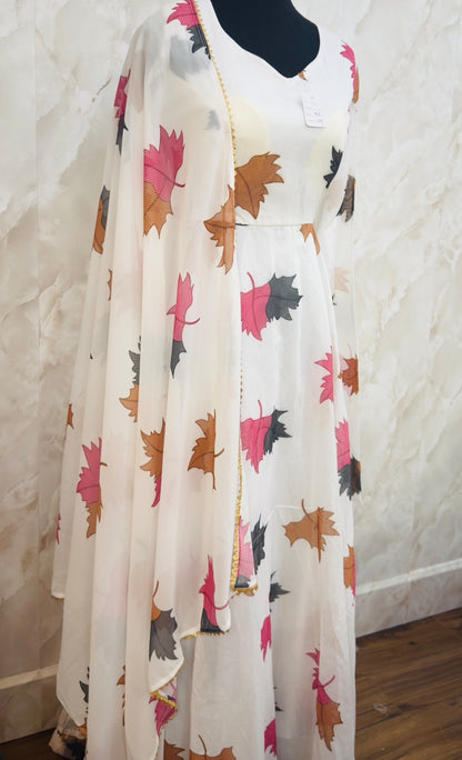Beautiful print frock with duptta