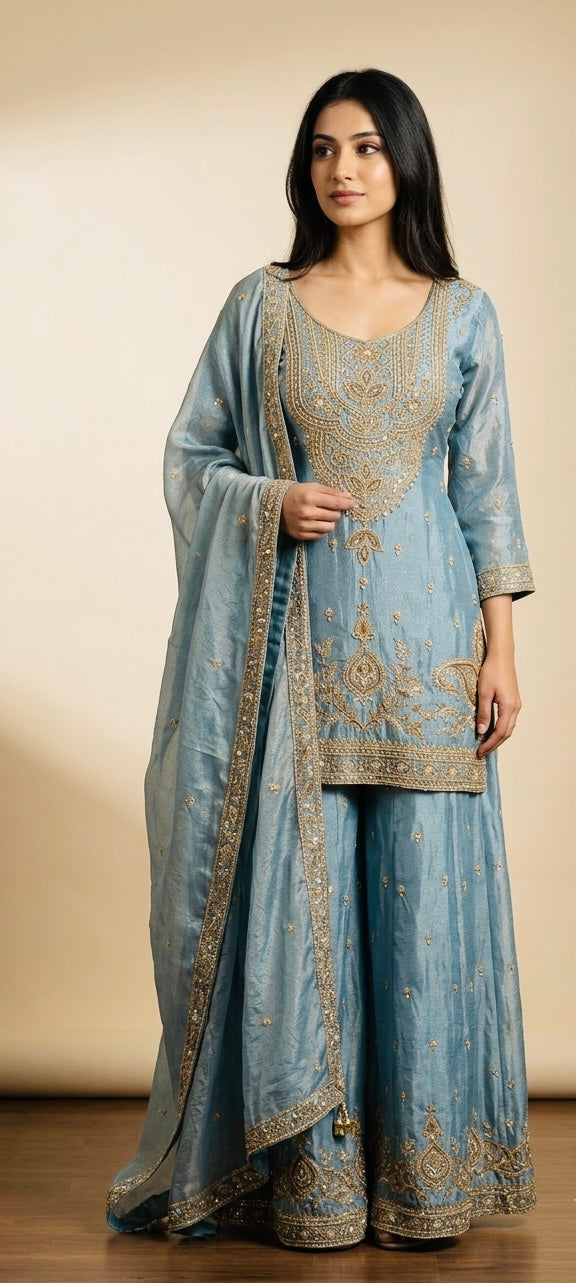 Heavy party wear sharara suit SF482