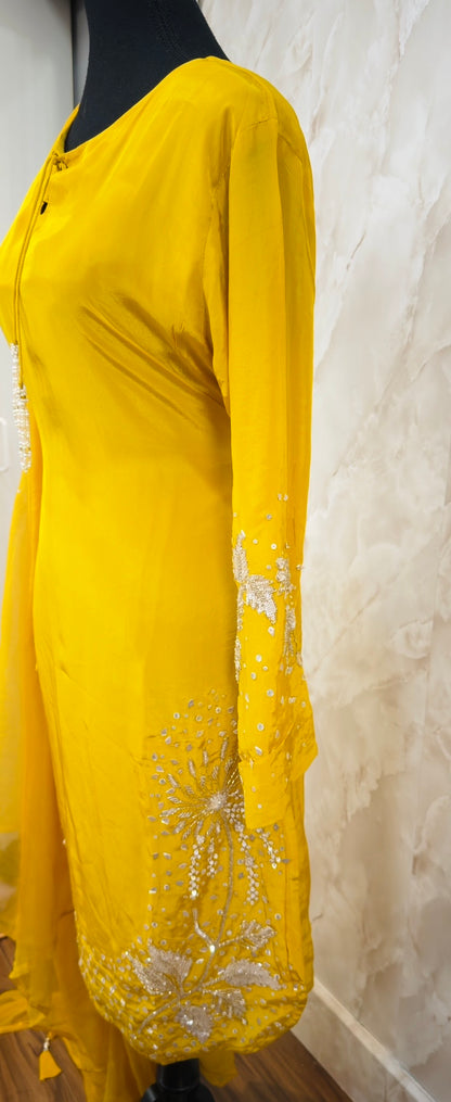 Pure crepe handwork plazzo suit SF485