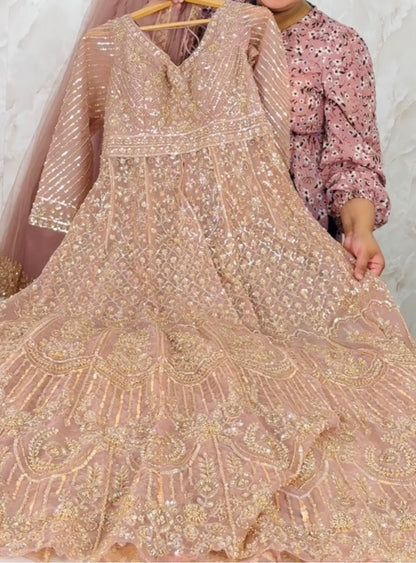 Front slit fully heavy anarkali with lehnga and duptta SF610
