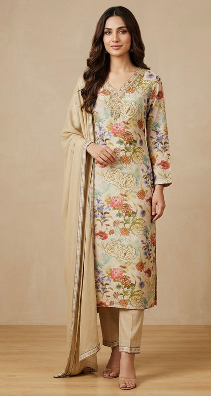 Shimmer silk suit
