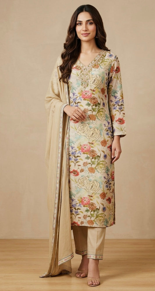 Shimmer silk suit