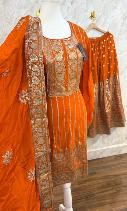 Pure chinnon sharara suit SF683