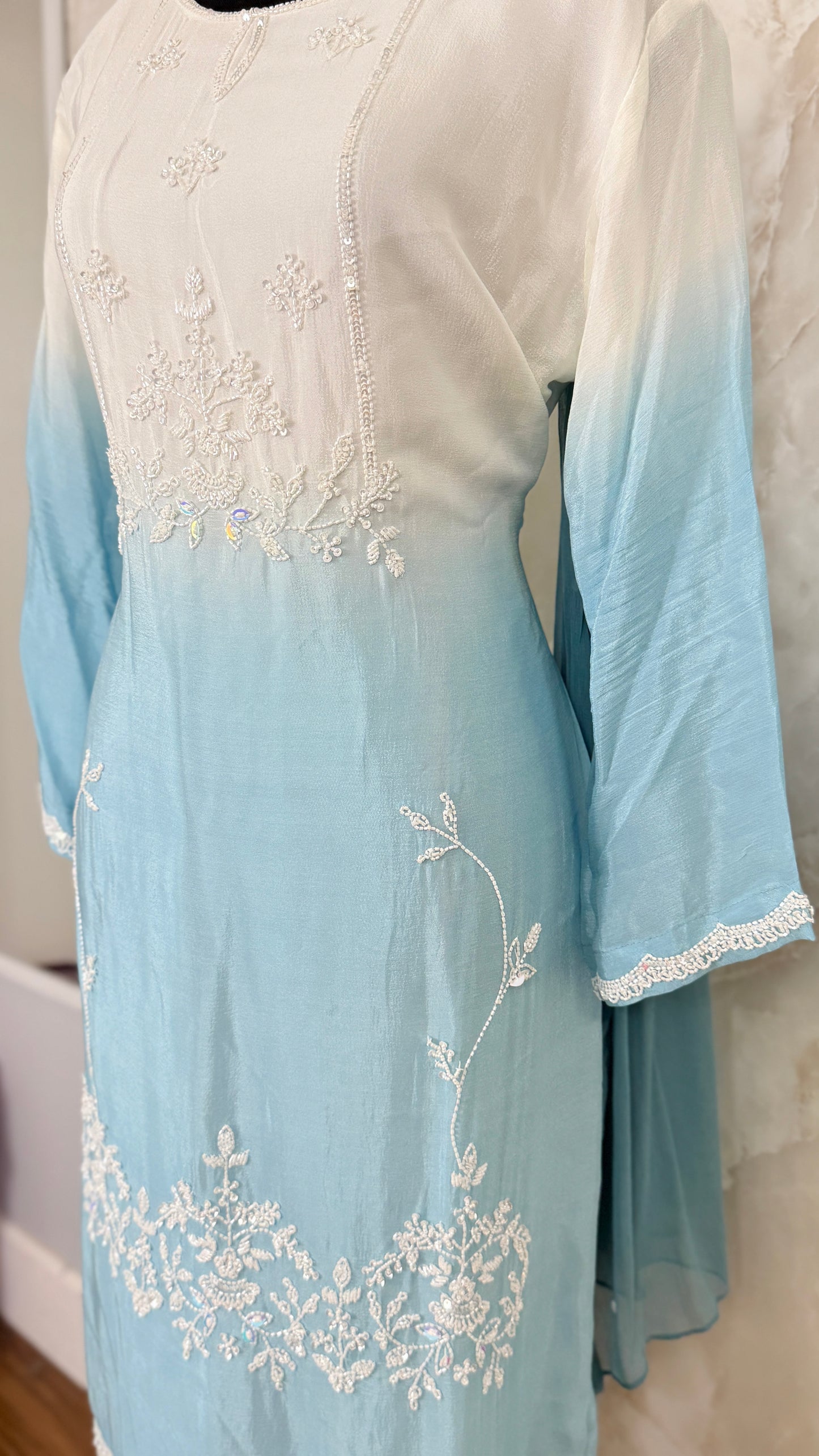Ombre shade pure chinnon suit