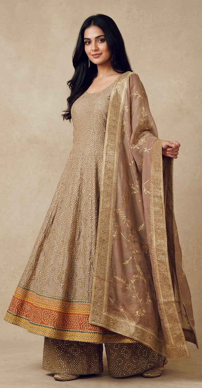 Georgette embroidered anarkali