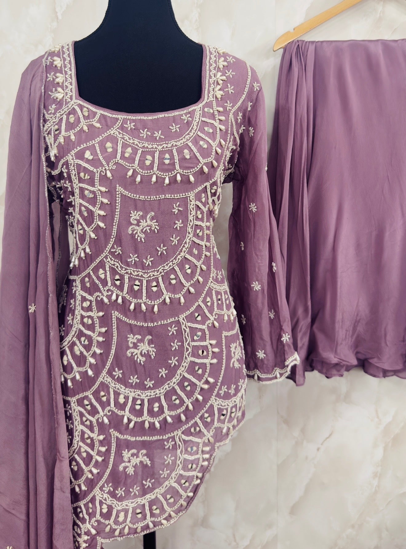 Chinnon handwork sharara suit
