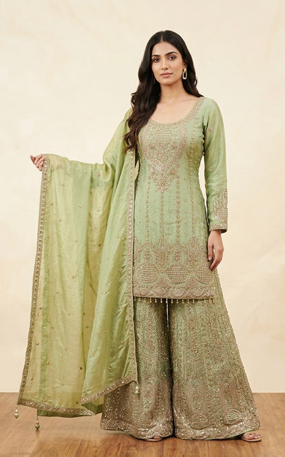 Fully heavy sharara suit SF519