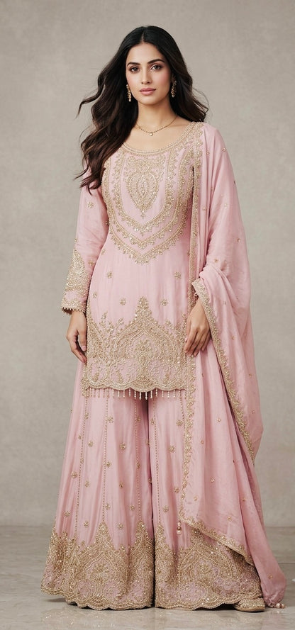 Chinnon party wear sharara suit SF474