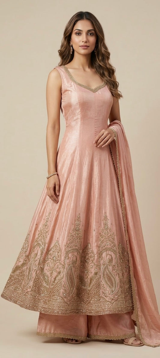 Beautiful embroidered anarkali suit