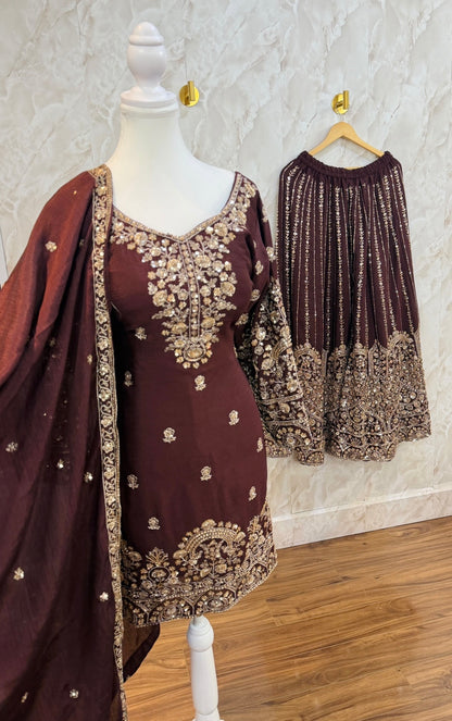 Fully heavy sharara suit SF707