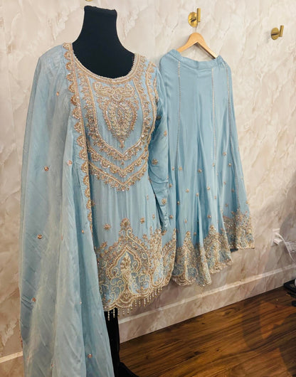 Chinnon Party wear sharara suit SF474