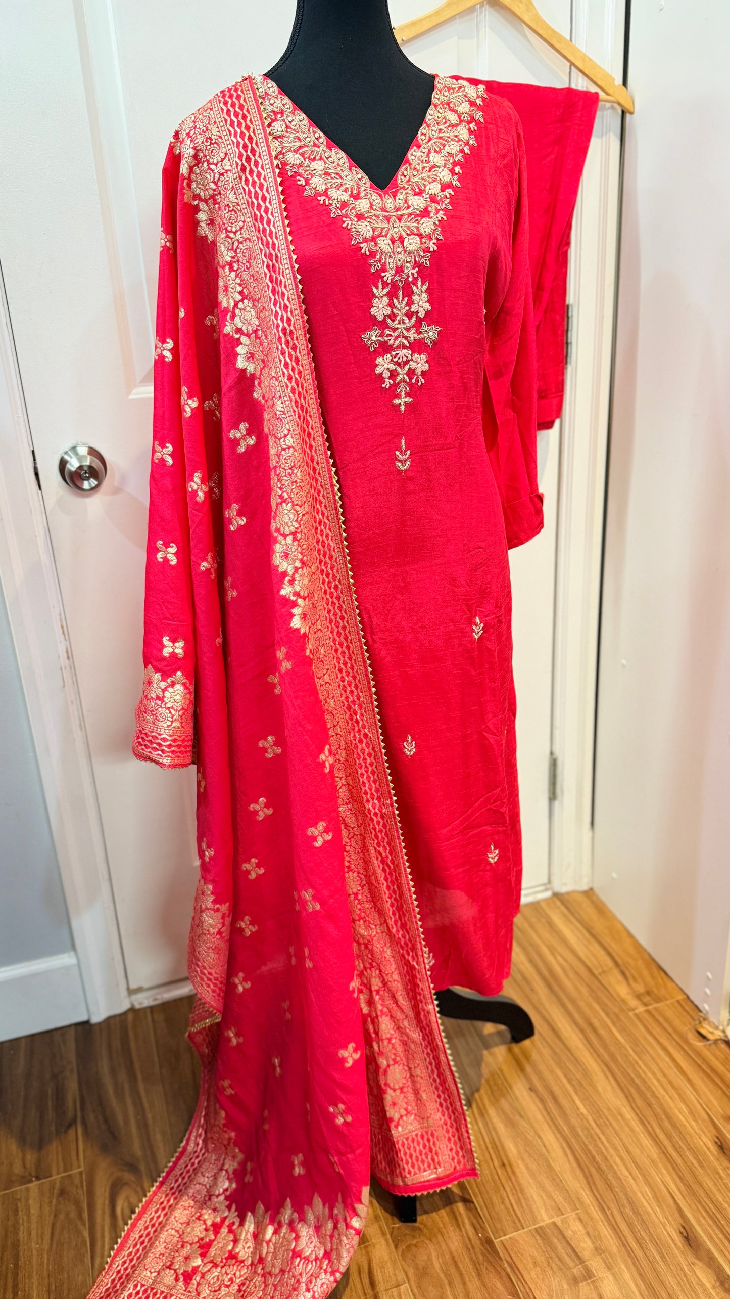 Silk suit with banarasi dupatta