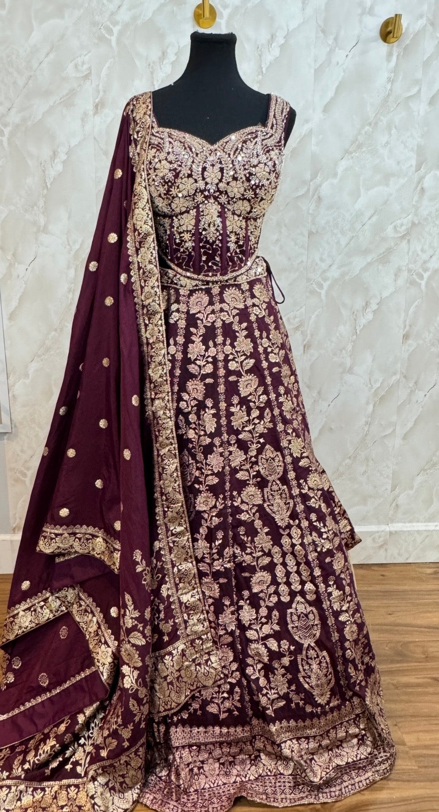 Banarasi corset handwork lehnga
