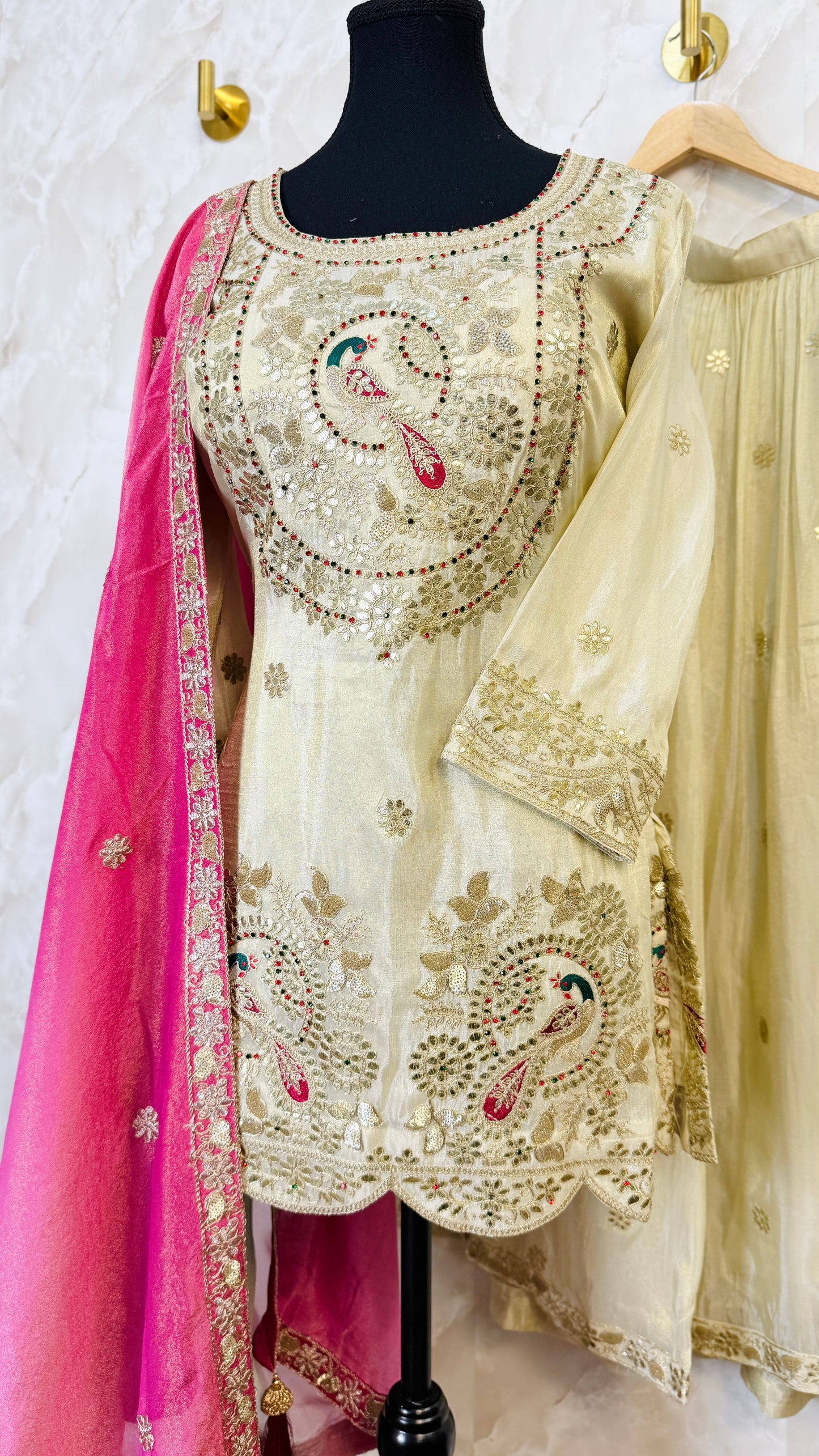 Embroidered sharara suit with beautiful duptta