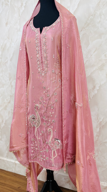 Shimmer tissue hand work suit