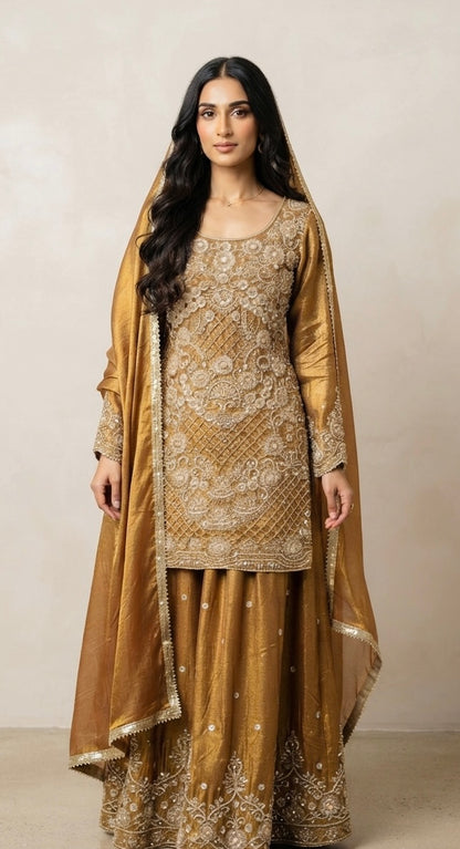 Fully heavy party wear sharara suit