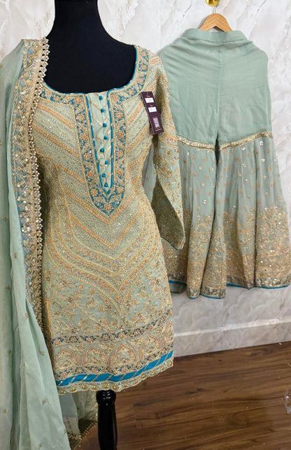 Fully heavy party wear garara suit SF670