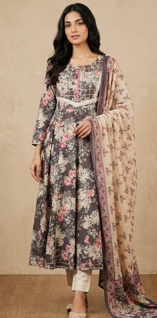 Pure cotton anarkali suit