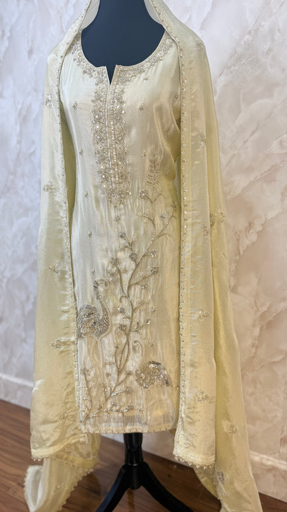 Shimmer silk handwork suit
