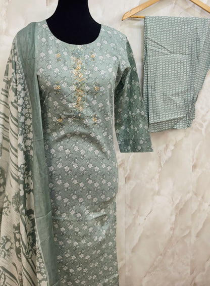 Pure cotton printed suit