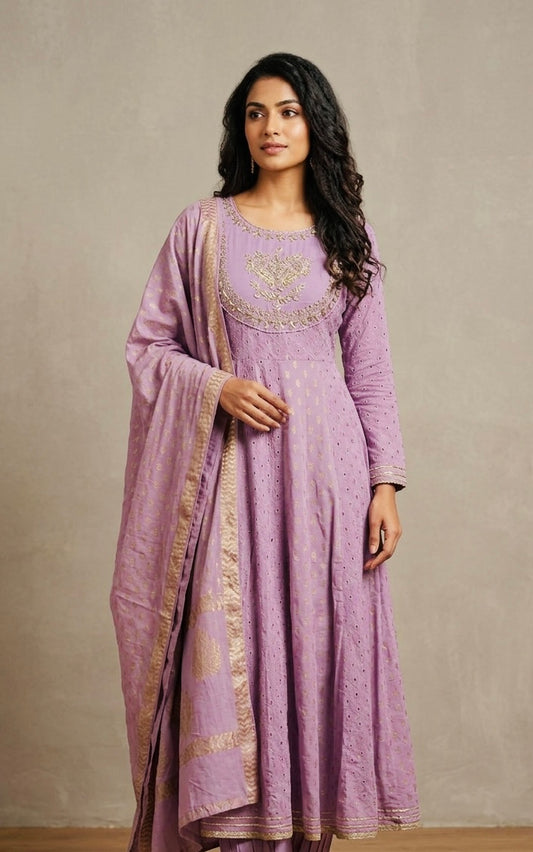 Pure cotton anarkali suit