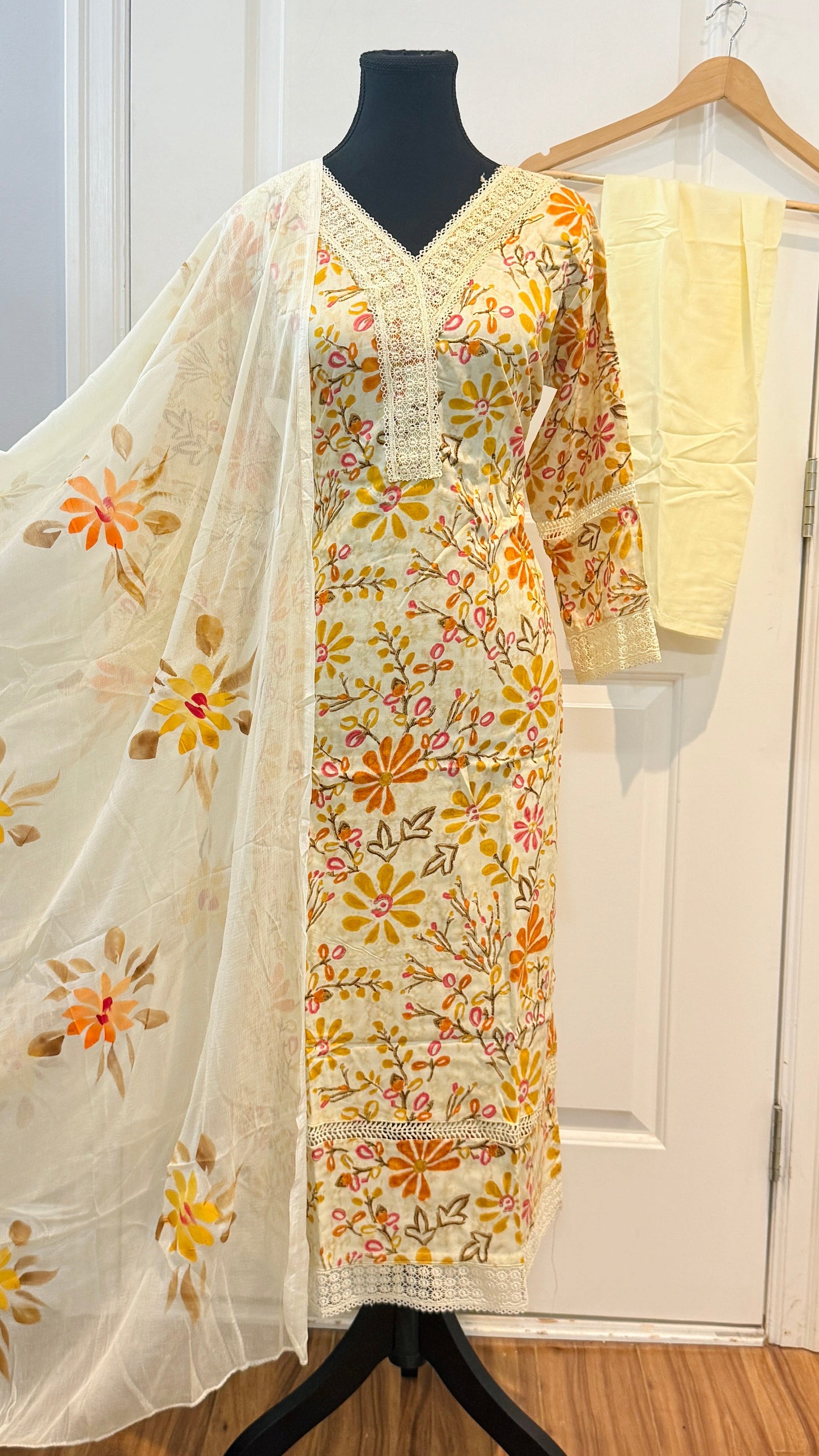 Rayon floral printed suit