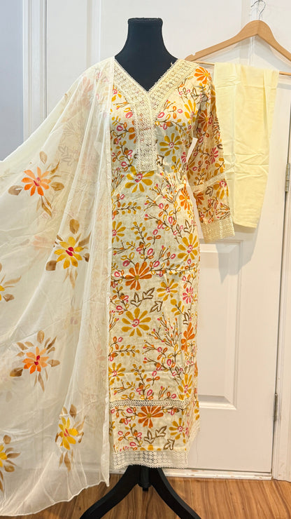 Rayon floral printed suit