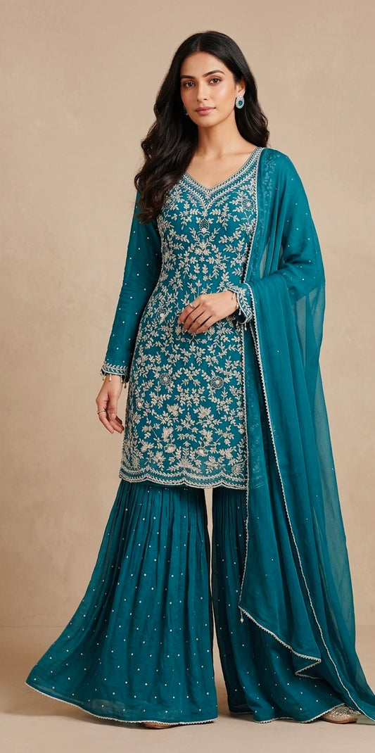 Chinnon handwork garara suit