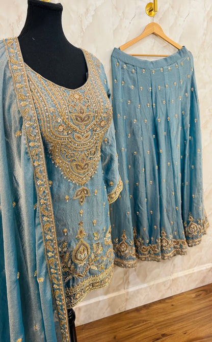Heavy party wear sharara suit SF482